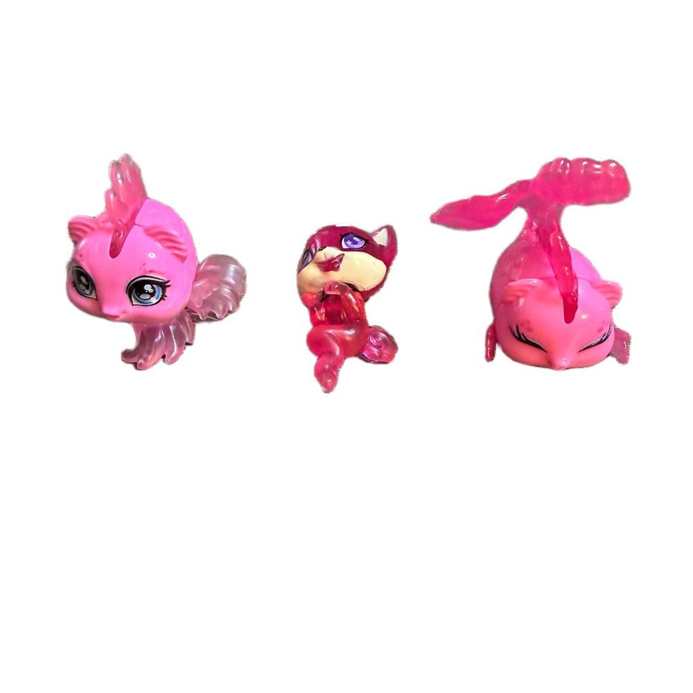 Monster High Boo Crew Lagoona G3 Pet Animal Fish Fox Mini Figurine Toy Lot 3 Pc